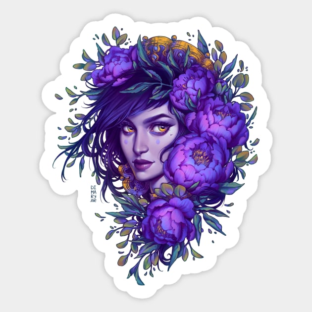 Purple Witch Sticker by Dimary